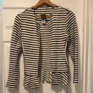 Anthropologie Dolan Black and White Striped Knitwear Blazer